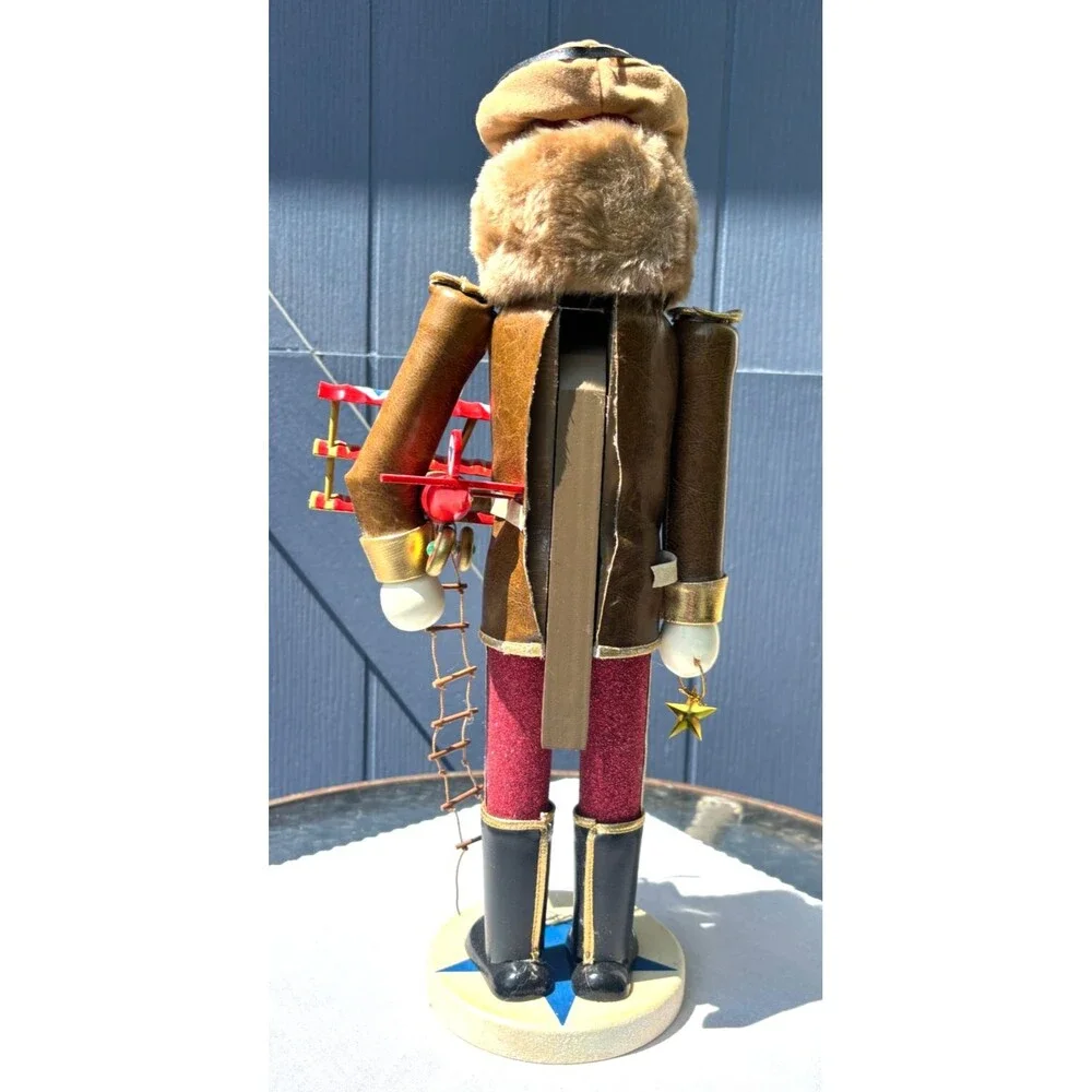 Vintage Bombay Company Aviator Nutcracker Pilot with Model Plane 18